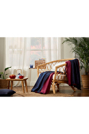 Özdilek Colourist Ponponlu Çift Kişilik Çift Taraflı Pamuklu Battaniye 180x220 cm