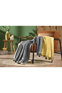 Özdilek Colourist Ponponlu Tek Kişilik Çift Taraflı Pamuklu Battaniye 150x200 cm