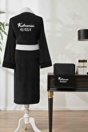 Özdilek Kahraman Baba Nakışlı Kadife Erkek Bornoz Seti