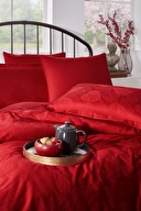 Özdilek Yaprak Çift Kişilik Jakarlı Saten Nevresim Takımı