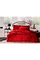 Özdilek Yaprak Çift Kişilik Jakarlı Saten Nevresim Takımı