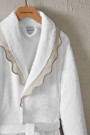 Cottons & Clouds Retro Line Nakışlı Şal Yaka Bornoz