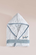 Cottons & Clouds Plane Nakışlı Kapüşonlu Çocuk Bornozu 9 / 10 Yaş