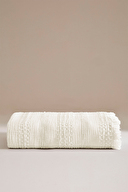 Cottons & Clouds Striped Waffle Throw Örtü 140 x 245 cm