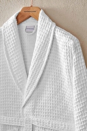 Cottons & Clouds Waffle Diagonal Şal Yaka Bornoz