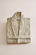 Cottons & Clouds Lattice Şal Yaka Bornoz