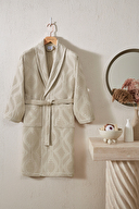 Cottons & Clouds Lattice Şal Yaka Bornoz