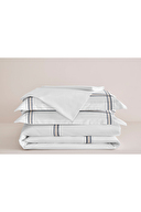 Cottons & Clouds Tartan Lastikli Çarşaf King Size Nakışlı Saten Nevresim Takımı