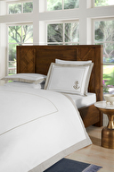 Cottons & Clouds Anchor Lastikli Çarşaf Süper King Size Nakışlı Saten Nevresim Takımı
