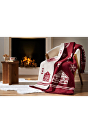 Özdilek Bicolor Snow House Çift kişilik Pamuklu Battaniye 200x220 cm