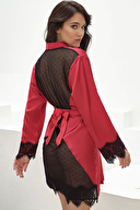 Anıl Kadın Saten Sabahlık String Takım 5738