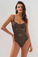 Pierre Cardin Kadın Kemer Detaylı Balenli Mayo 231114HKI