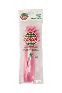 Taktik 10'lu Plastik Lüks Çatal Pembe/Mavi