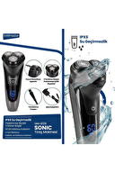 Goldmaster Sonic Dijital Ekranlı Esnek Oynar Başlıklı Islak&Kuru Şarjlı Tıraş Makinesi