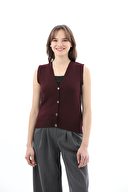 First Company Kadın V Yaka Triko Yelek 2524BS114148