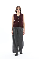 First Company Kadın V Yaka Triko Yelek 2524BS114148