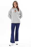 First Company Denim Kadın Nakışlı Oversize Sweatshirt 2524BS130244