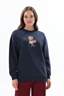 First Company Denim Kadın Nakışlı Oversize Sweatshirt 2524BS130244