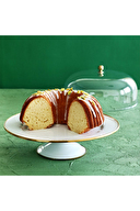 Emsan Troy Emaye Ayaklı Kek Fanus Beyaz 30 cm