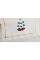 Ödel Buldan İşlemeli Keten Runner BK056 50x130 cm