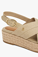 Tommy Hilfiger Kadın Denim Espadrille Platform Sandalet FW0FW08669ACC