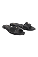 Calvin Klein Kadın Round Flat Sandal Lth Bar HW2 Sandalet HW0HW029250GJ
