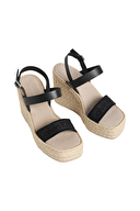 Calvin Klein Kadın Wedge Espadrille 70 Webbing Lth Sandalet HW0HW02901BEH
