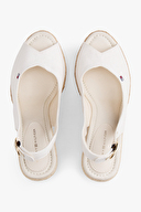 Tommy Hilfiger Kadın Flag High Wedge Espad Slingback Sandalet FW0FW09343YBL