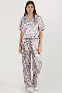 Nbb Pijama Takım Saten 3372GRI