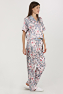 Nbb Pijama Takım Saten 3372GRI