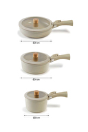 Neoflam Midas İç İçe Geçebilen Tava Tencere Set 9 Parça Bej