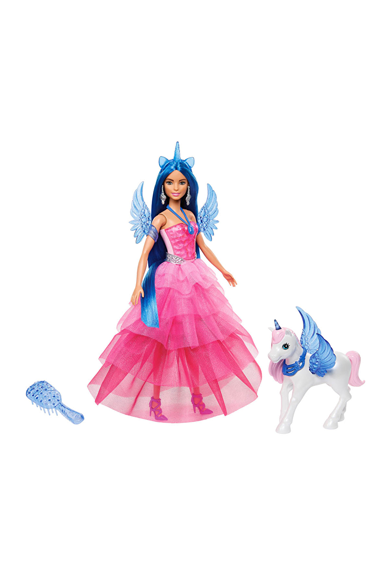 Barbie Mavi Saçlı Prenses Bebek HRR16