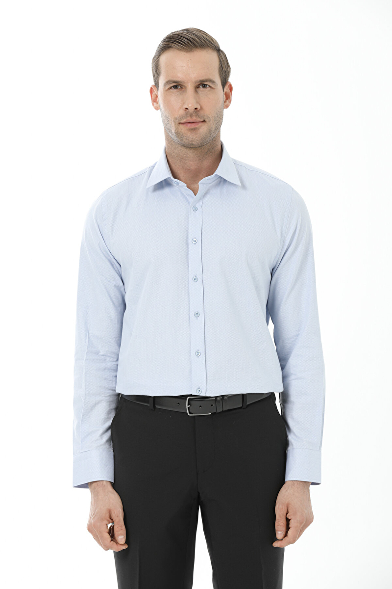 Finesuits Erkek Pamuk Armürlü Gömlek 2422103006.PARMR