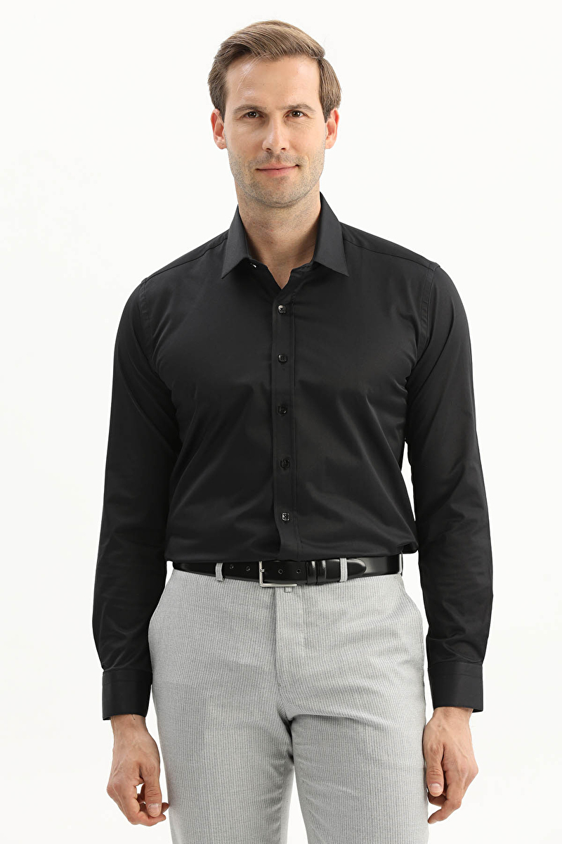 Finesuits Erkek Basic Elastanlı Pamuk Saten Gömlek 2512103104.PSTLS