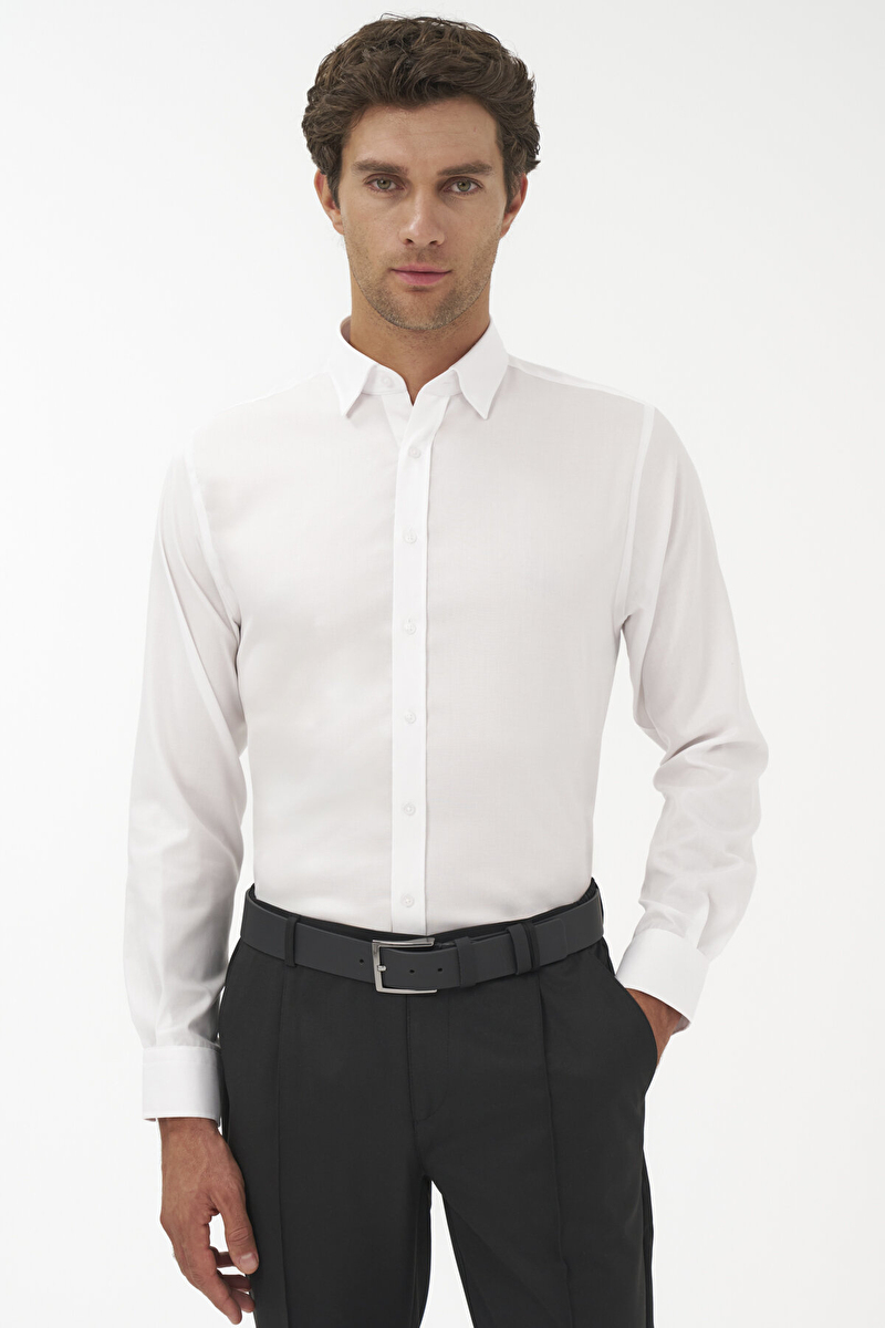 Finesuits Erkek Non-Iron Desenli Pamuk Gömlek 2512103108.NONR