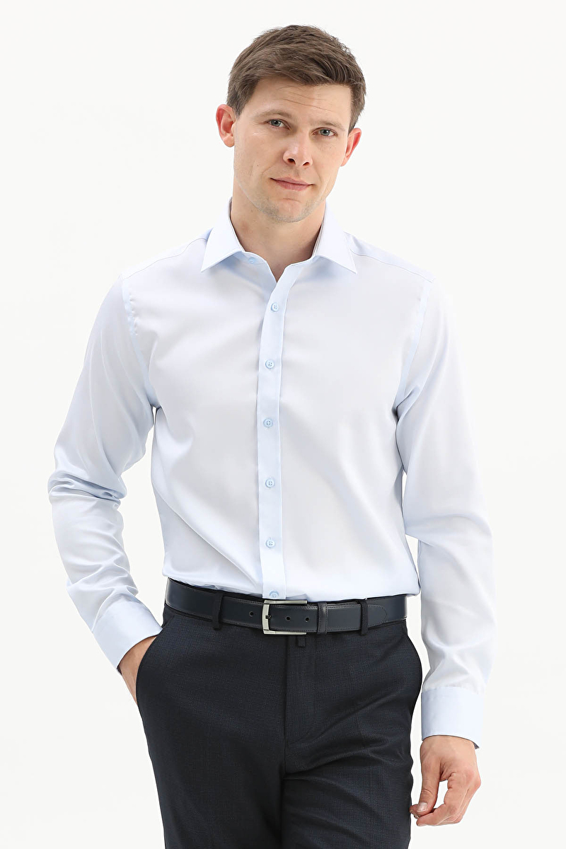 Finesuits Erkek Non-Iron Saten Pamuk Gömlek 2512103112.NONSTS