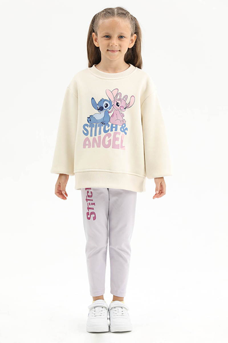 Stitch © Dısney Funfair Kız Çocuk Sweatshirt 262OZLS-1003 Ekru