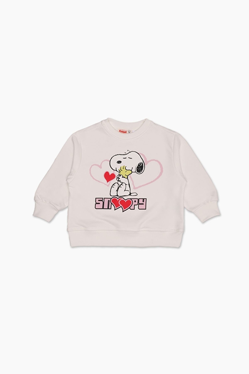 Snoopy © Peanuts Funfair Kız Çocuk Sweatshirt 262OZSNP-1002 Ekru