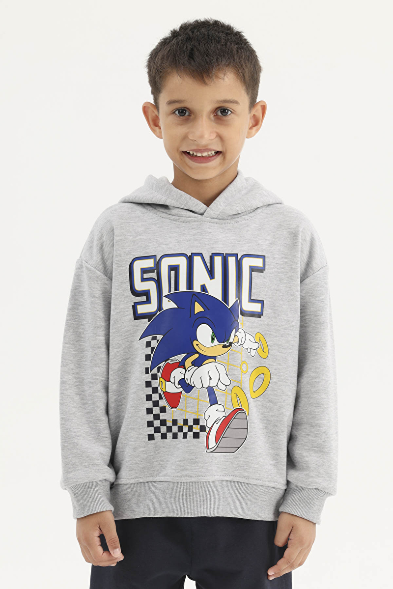 Sonıc © Sega Funfair Erkek Çocuk Sweatshirt 262OZSC-1001 Gri