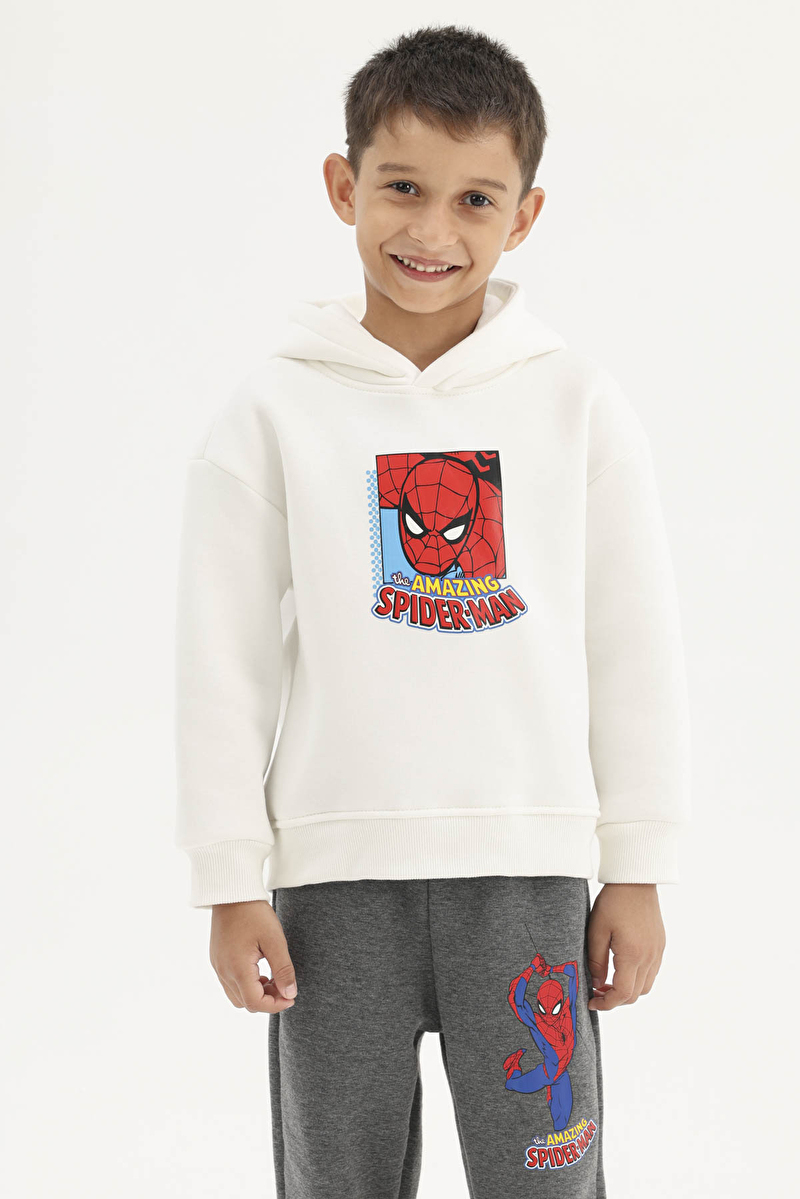 Spıderman © Dısney Funfair Erkek Çocuk Sweatshirt 261OZSP-1003 Ekru