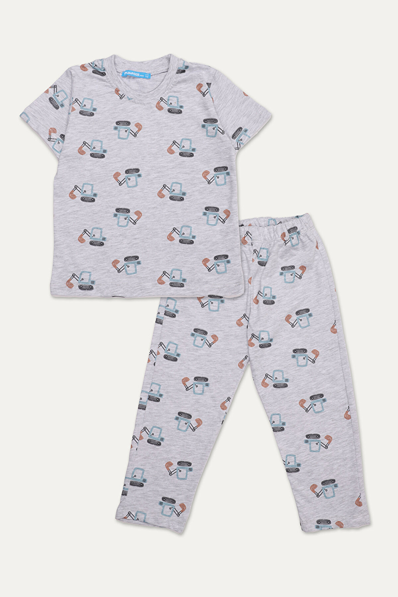 Funfair Erkek Çocuk Kısa Kollu Full Baskılı Pijama Takımı 251EC01PL