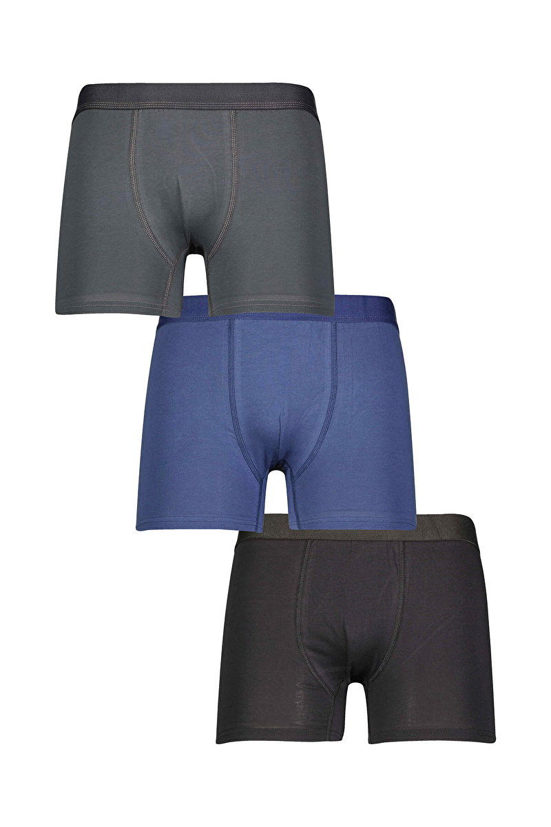 First Company Erkek Üçlü Düz Renk Boxer 25ETE10MD