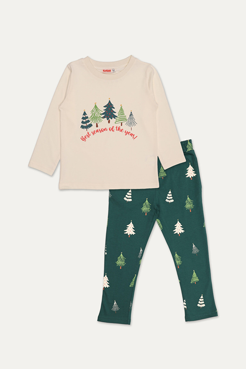 Funfair Unisex Çocuk Yılbaşı Temalı Pijama Takımı 251C3008TK