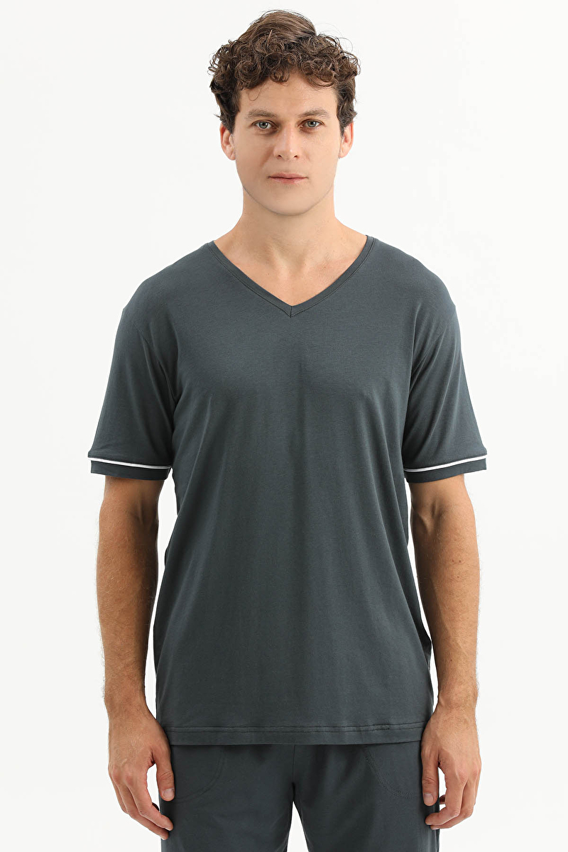 Finesuits Erkek Kısa Kol Pijama Takım 261E6061KL