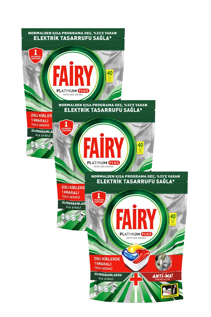 Fairy Bulaşık Makinesi Tableti Platinum Plus 3x40'lı
