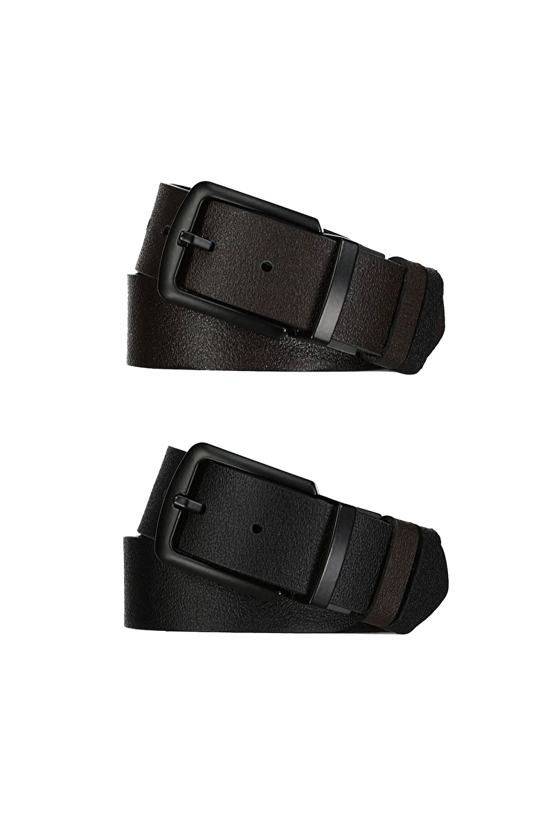 Finesuits Erkek Kemer 26YFS576005 Siyah/Kahve