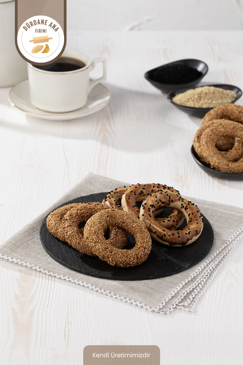Dürdane Ana Fırını Kandil Simidi 320 G (Çörek Otlu - Susamlı)