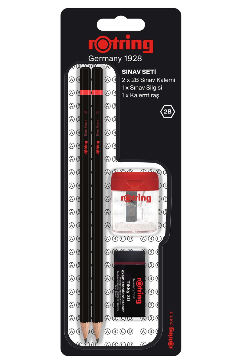 Sınav Kalemi Rotring 2'li 2B+Sılgı+Kalemtraş