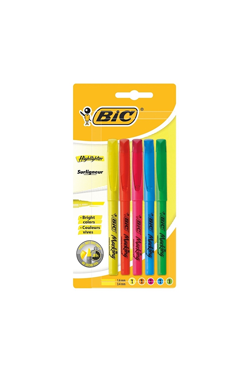 Bic Marking Highlighter 5 li Blister