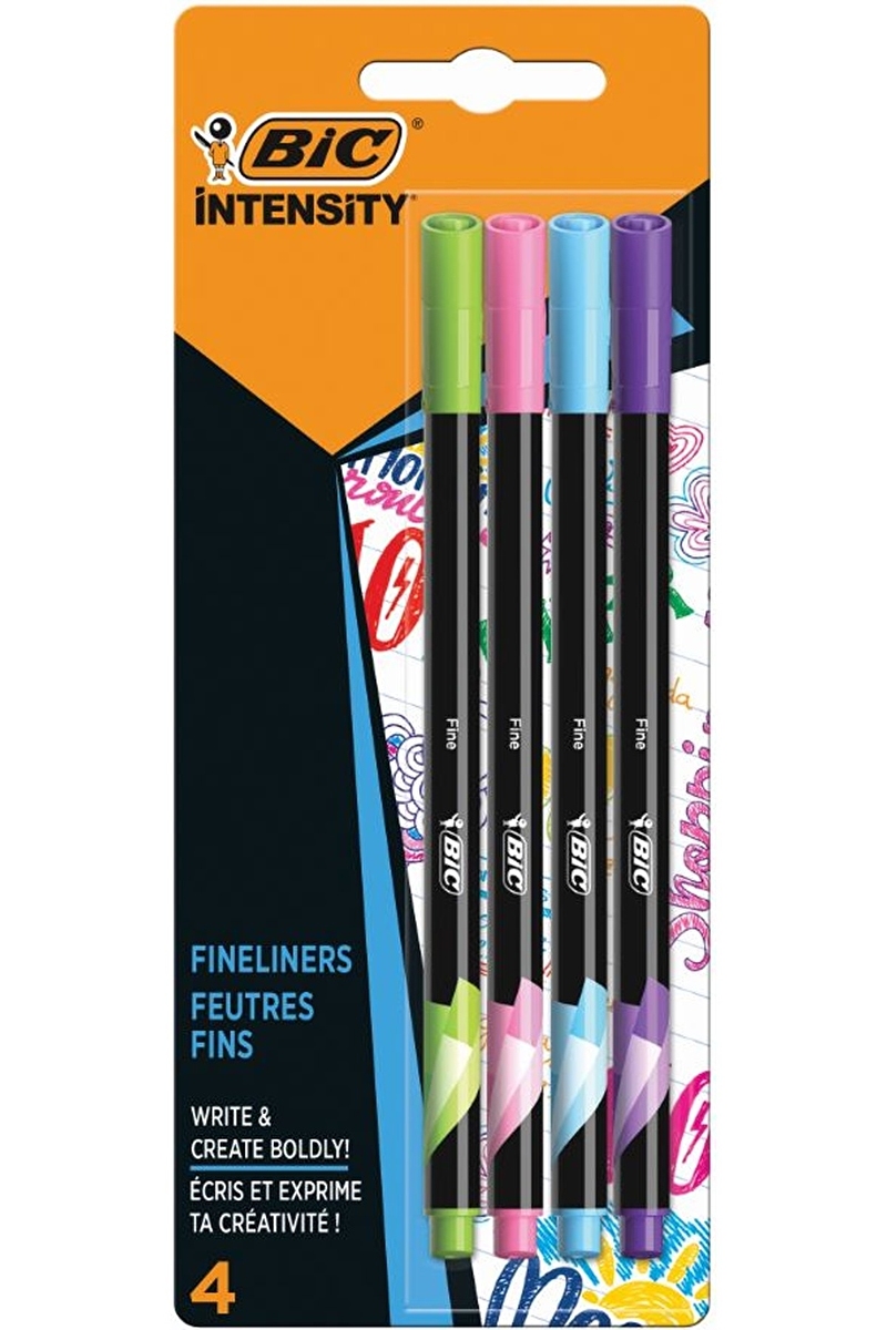 BIC Intensity Fine Liner Keçe Uçlu Kalem Karışık Renk 4'lü Blister